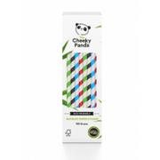 Słomki do napojów - CHEEKY PANDA (chusteczki, papier toaletowy) Słomki Bambusowe Jednorazowe Kolorowe Paski 100 Sz - miniaturka - grafika 1