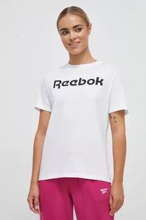 Koszulki sportowe damskie - Reebok t-shirt bawełniany kolor biały - grafika 1