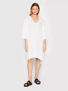 Max Mara Beachwear Sukienka letnia Paglie 32210328 Biały Oversize - Sukienki - miniaturka - grafika 1