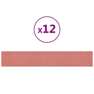 Lumarko Panele ścienne, 12 szt., różowe, 90x15 cm, aksamit, 1,62 m² - Panele ścienne i boazeria - miniaturka - grafika 3