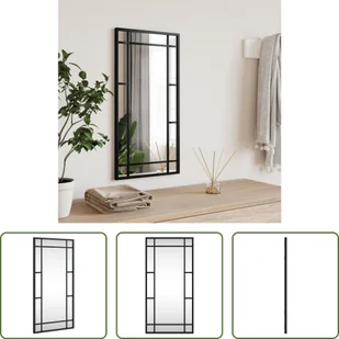Lustro ścienne Living Store czarne 30x60 cm prostokątne żelazo - Lustra - miniaturka - grafika 1
