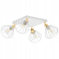 Lampy sufitowe - Lampa Wisząca Żyrandol Loft Druciany Biała Złota - miniaturka - grafika 1
