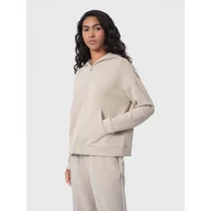 Bluzy sportowe damskie - Bluza Damska 4F Do Jogi Rozpinana Z Kapturem Beżowa Z22BLD041-83S - miniaturka - grafika 1