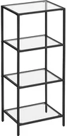 Regały - Czarny metalowy regał szklany - Noria 4X - miniaturka - grafika 1
