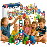 Klocki - Klocki Magnetyczne Tor Kulkowy Konstrukcyjne Kulodrom Zestaw 3d 170 El 129a - miniaturka - grafika 1