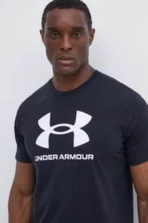 Koszulki męskie - Under Armour t-shirt męski kolor czarny z nadrukiem - grafika 1