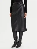 Spódnice - Calvin Klein Spódnica z imitacji skóry LV044D651G Czarny Regular Fit - miniaturka - grafika 1