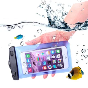 Wodoodporne etui z opaską do telefonu PVC - niebieskie - Etui i futerały do telefonów - miniaturka - grafika 5
