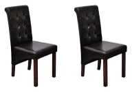 Krzesła - Zestaw 2 tapicerowanych klasycznych krzeseł wenge K9-F94 - miniaturka - grafika 1