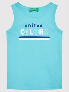 United Colors Of Benetton Top 3I1XGH002 Niebieski Regular Fit - Koszulki dla dziewczynek - miniaturka - grafika 1
