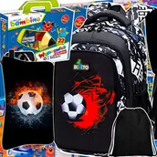 Przybory szkolne - WYPRAWKA SZKOLNA dla PIERWSZOKLASISTY + PLECAK ZESTAW dla fana piłki 1 2 3 klasy DO SZKOŁY XXL - miniaturka - grafika 1