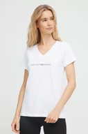 Koszulki sportowe damskie - Emporio Armani Underwear t-shirt lounge bawełniany kolor biały - miniaturka - grafika 1