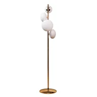 Lampy stojące - Podłogowa lampa Omi 1177 Zumaline okrągła metalowa biała złota - miniaturka - grafika 1