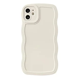Caseative Etui na iPhone'a 11, miękkie etui na telefon w jednolitym kolorze z kręconymi falowanymi oprawkami (białe) - Etui i futerały do telefonów - miniaturka - grafika 1