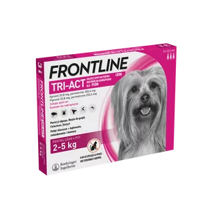 Frontline Tri-Act XS 2-5kg pipeta 3 x 0,5ml) - Artykuły przeciw pasożytom - miniaturka - grafika 1