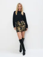 Spódnice - Mohito - Żakardowa spódnica mini - złoty - miniaturka - grafika 1