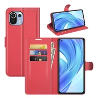 Etui i futerały do telefonów - Pokrowiec König Design kompatybilny z etui na telefon komórkowy Xiaomi Mi 11 Lite ze skóry syntetycznej - Etui na telefon komórkowy czerwone - miniaturka - grafika 1