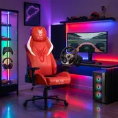 Fotele gamingowe - Fotel Gamingowy Obrotowy NEXON Czerwony Nowoczesny - miniaturka - grafika 1