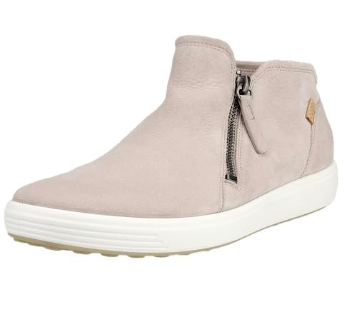 ECCO Damskie sztyblety Soft 7 Ladies, Szara skóra nubukowa., 36.5/37 EU