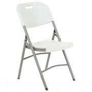Fotele i krzesła ogrodowe - Krzesło Cateringowe Składane Biurowe Ogrodowe Biał - miniaturka - grafika 1