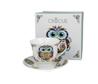 Filiżanki - Zestaw Filiżanka Do Herbaty Kawy Sowa Etno Crocus - miniaturka - grafika 1