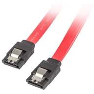 Kable komputerowe i do monitorów - LANBERG LANBERG Kabel SATA DATA III 0.5M Metalowe zatrzaski (CA-SASA-14CU-0050-R) - miniaturka - grafika 1