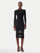 Sukienki - Patrizia Pepe Sukienka dzianinowa 8A1420/K078-K103 Czarny Slim Fit - miniaturka - grafika 1