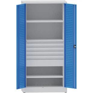 PARTNER B2B Metalowa szafa warsztatowa, 1950x950x500 mm, 2 półki, 5 szuflad S45600.2.B5.2.4K - Pozostałe wyposażenie warsztatu - miniaturka - grafika 1