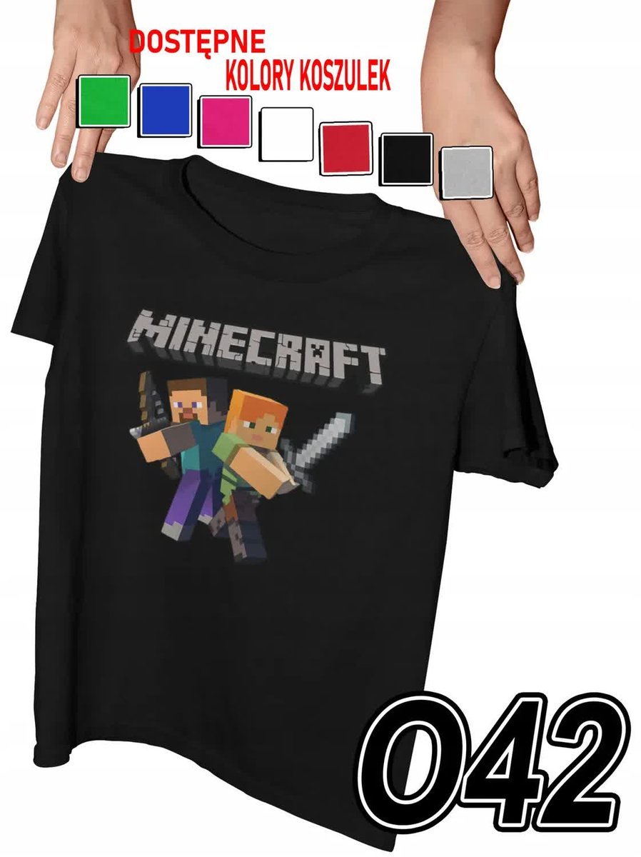 Koszulka Dziecięca Z Nadrukiem Znane Gry Mainkraft Steve Różne - L 146-152