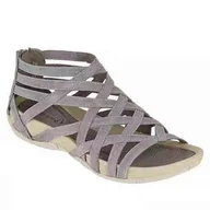 Sandały damskie - Round Toe Hollow Roman Gladiator Sandały Damskie bandaże Design Shoes Summer Beach Supply Szary 38 - miniaturka - grafika 1