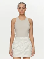 Koszulki i topy damskie - Calvin Klein Top K20K206554 Beżowy Slim Fit - miniaturka - grafika 1