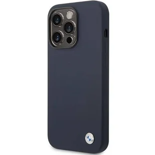 Etui BMW BMHCP14LSILNA iPhone 14 Pro 6,1" granatowy/navy Silicone Metal Logo - Etui i futerały do telefonów - miniaturka - grafika 1