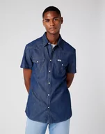 Koszule męskie - Wrangler Ss Western Shirt Męska Koszula Jeansowa Spotlite W5J05K38N-M - miniaturka - grafika 1