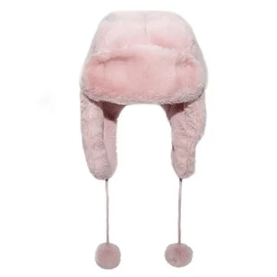 Rockahula Kids - czapka zimowa futerko Teddy Fur Dusky Pink 7 - 10 lat - Czapki dla dzieci - miniaturka - grafika 1