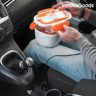 InnovaGoods Elektryczny samochodowy pojemnik na lunch InnovaGoods, 40W, 12V - biało-pomarańczowy - Lunch boxy - miniaturka - grafika 1
