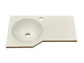 Umywalki - Umywalka wpuszczana w blat, asymetryczna, biała, 60 x 35 cm - miniaturka - grafika 1