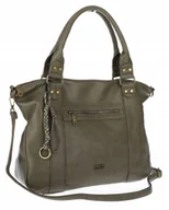 Torebki damskie - Torebka Damska Shopper Listonoszka na Ramię włoska marka CC80297 Zielona - miniaturka - grafika 1