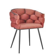 Krzesła - Krzesło tapicerowane AYA różowy welur - miniaturka - grafika 1