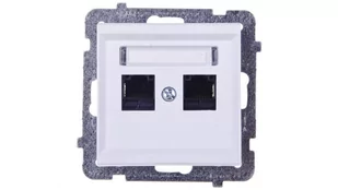 LEDart komputerowe podwójne RJ45 kat.5e, bez ramki - Ospel Sonata GPK-2R/K/m/00, kolor biały - Gniazdka elektryczne - miniaturka - grafika 1