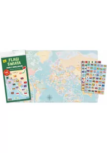 Flagi świata. Mapa z naklejkami - Nauka - miniaturka - grafika 1