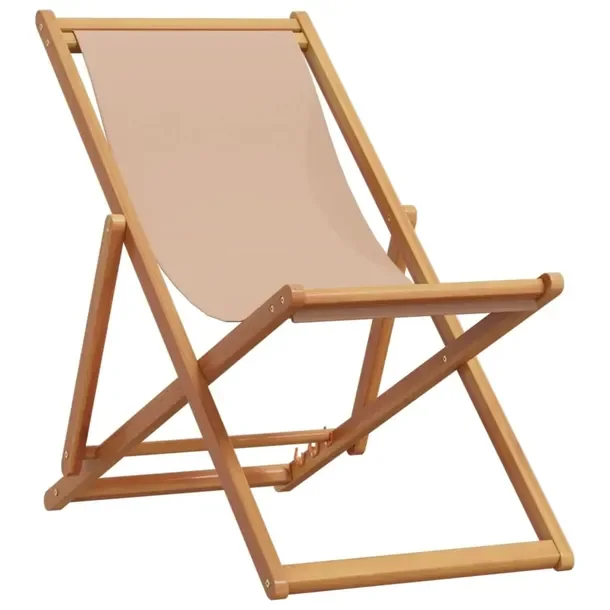 Drewniane krzesło plażowe eukaliptusowe taupe 62 x (98/103/112) x (62/76/