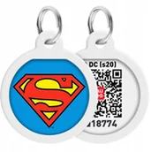 Żwirek dla kotów - Collar WauDog Smart ID Zawieszka z QR-paszportem okrągła 3cm superman bohater - miniaturka - grafika 1