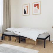 Łóżka - Metalowa rama łóżka, czarna, 100x190 cm Lumarko! - miniaturka - grafika 1