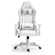 Fotele gamingowe - Cobra Rebel CR207 Gamingowy do 130kg Skóra ECO Biały - miniaturka - grafika 1
