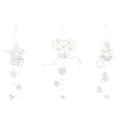 Ozdoby bożonarodzeniowe - Zawieszka biała choinka / gwiazdka - miniaturka - grafika 1