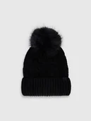 Czapki dla dzieci - 4F Czapka zimowa dziewczęca - czarna Uniwersalny - miniaturka - grafika 1