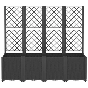 Donica ogrodowa z kratką, czarna, 160x40x140 cm, PP Lumarko! - Donice - miniaturka - grafika 4