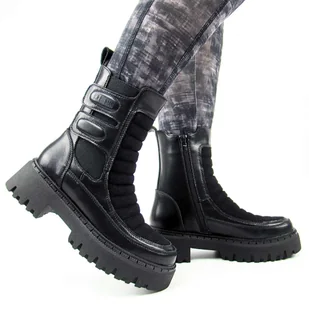 BIG STAR OO274A254 Workery damskie skórzane botki ocieplane - Botki damskie - miniaturka - grafika 1