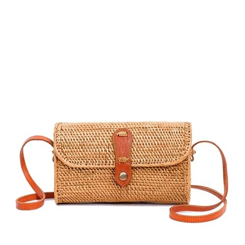 Rattan torby dla kobiet - ręcznie robiona pleciona wiklinowa torebka torebka koło boho torba bali