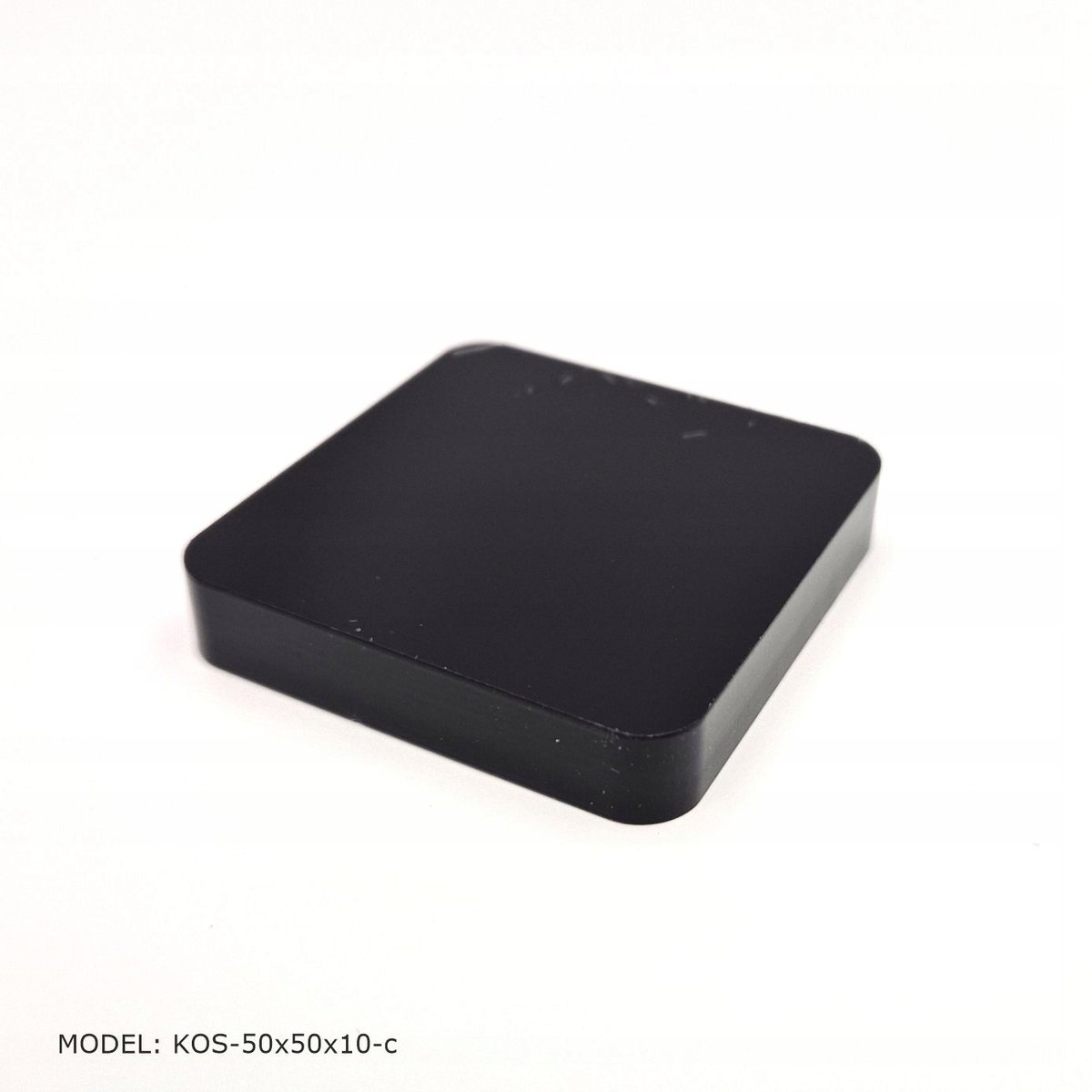 Ekspozytor, Czarna Kostka z plexi 50x50x10mm do witryn na drobne przedmioty